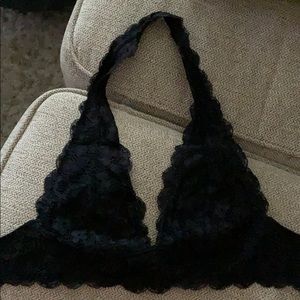 Black Free People Halter Bralette
